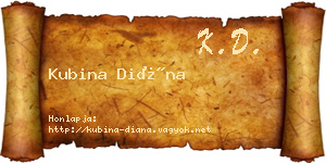 Kubina Diána névjegykártya